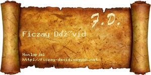 Ficzay Dávid névjegykártya